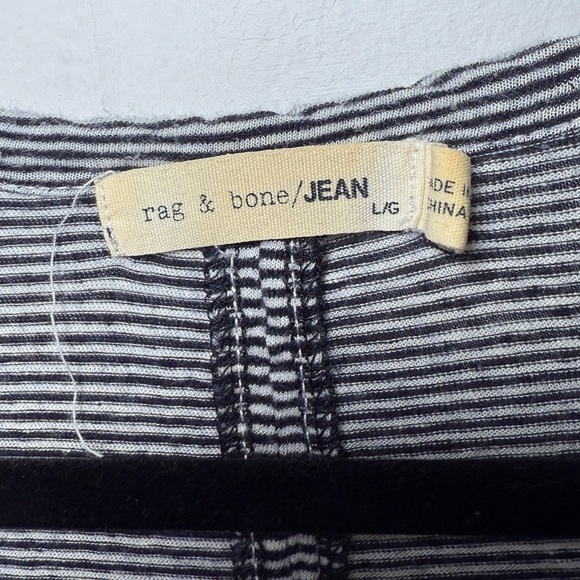 Rag and Bone Light Striped Jersey Weight Mini Linen Blend VNeck Dress d - Picture 4 of 11